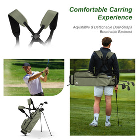 KVV rain cover protects clubs in wet weather.
