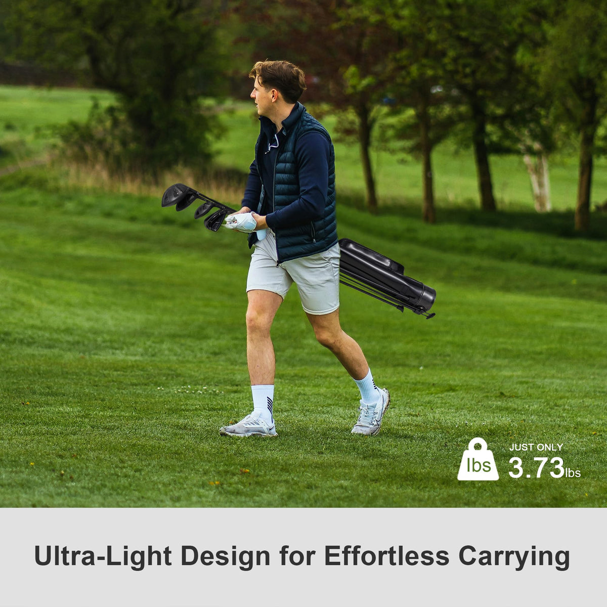 KVV bag with adjustable strap shows versatile on-course transport options