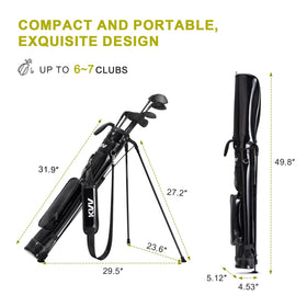 KVV Lightweight Sunday Stand Bag black front view shows easy-access pockets