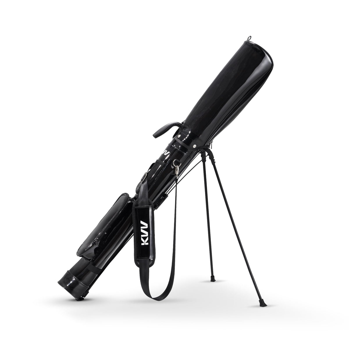 KVV Lightweight Sunday Stand Bag black side view highlights portability and weather protection