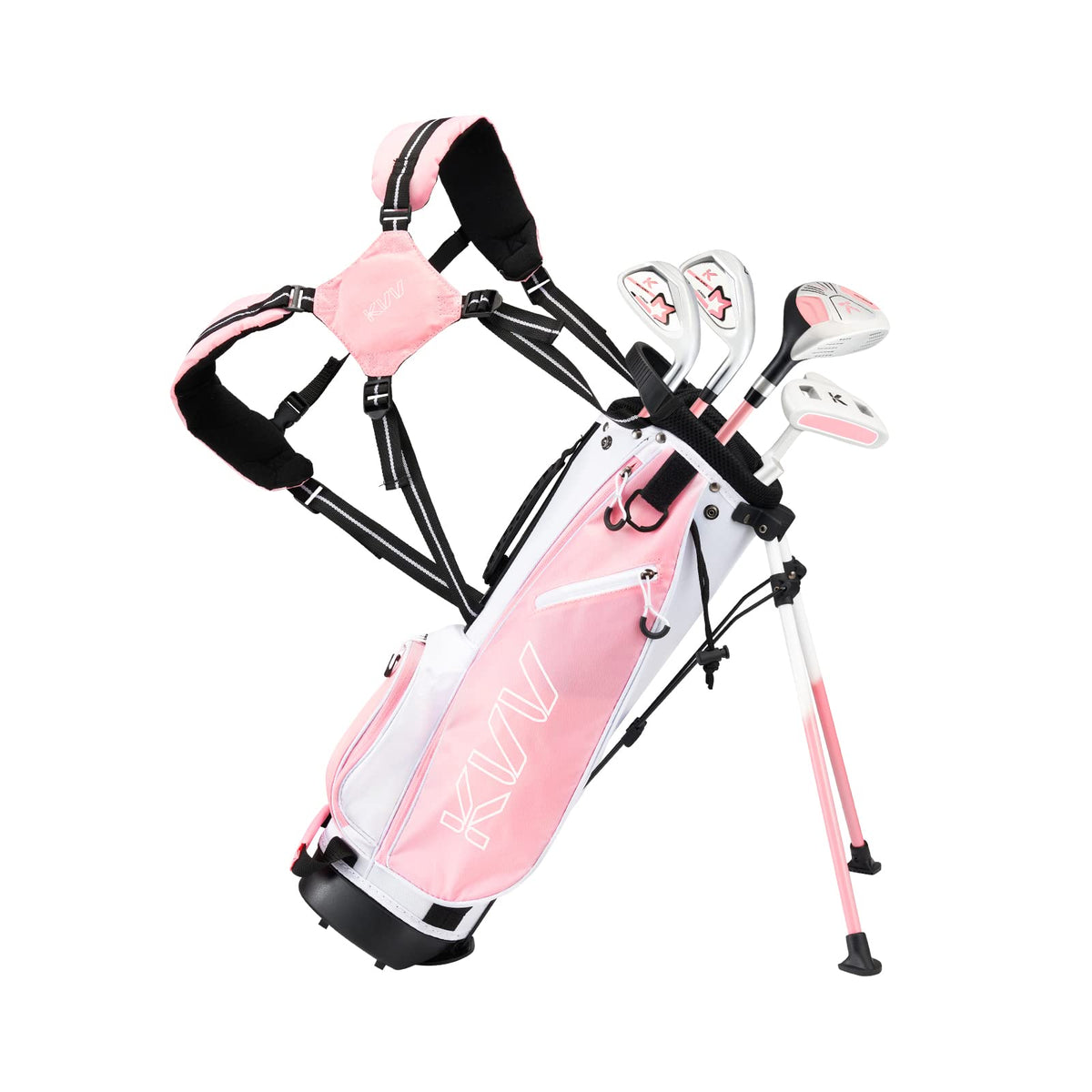 KVV portable stand bag with kid friendly straps and rain hood