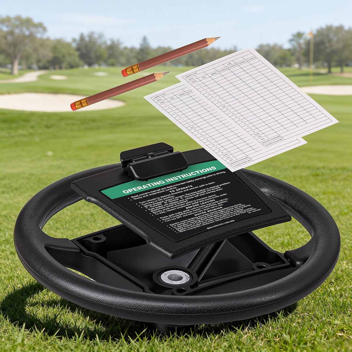KyuerWK anti-slip steering wheel grip with carbon-fiber texture for secure handling
