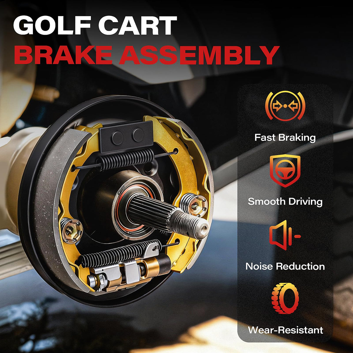 KyuerWK Yamaha G14–G22 brake kit installed for improved control