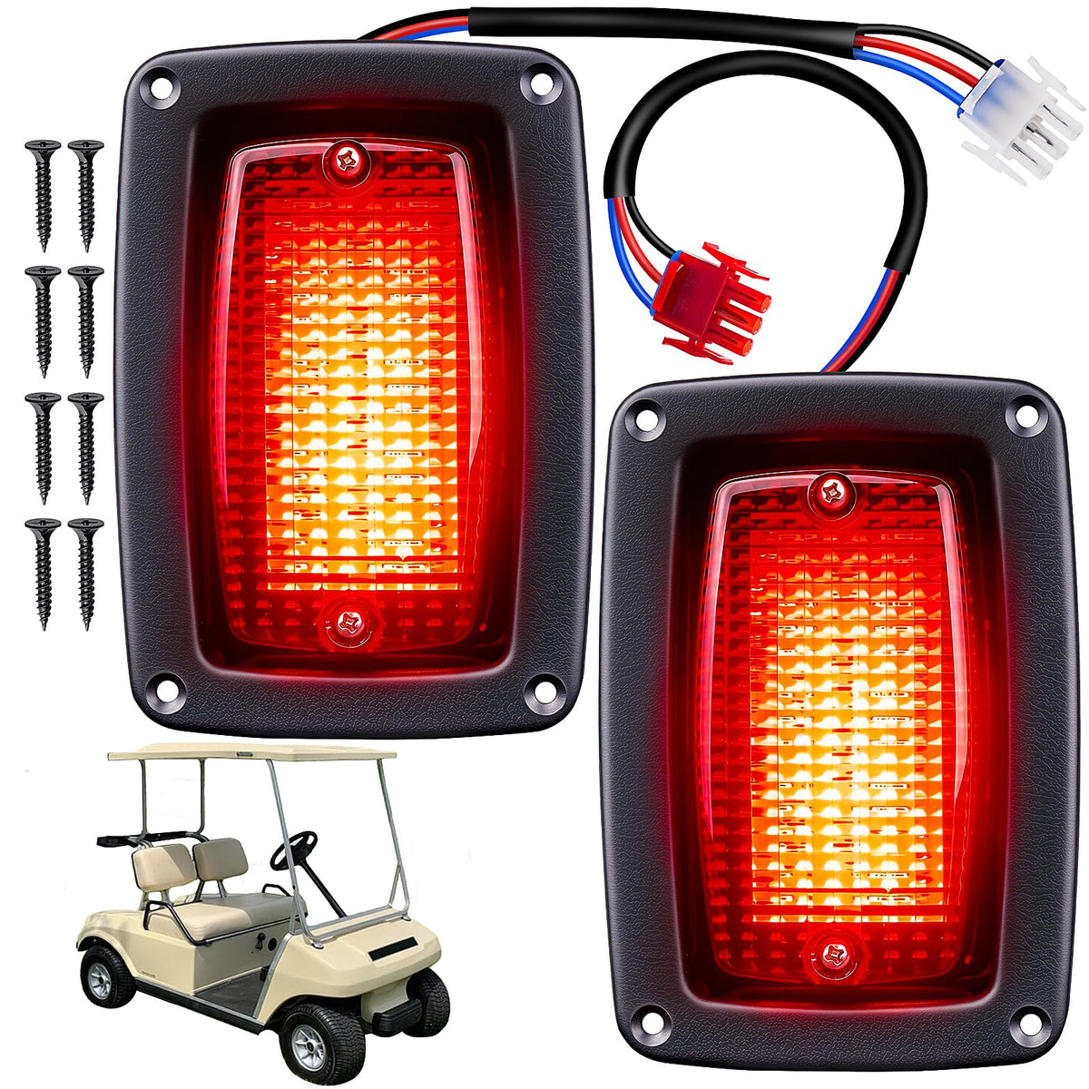 KyuerWK golf cart LED tail light kit, right side, improves night visibility