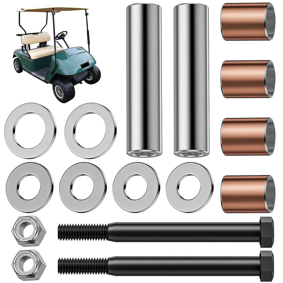 KyuerWK golf cart spindle kit packaging shows full contents.