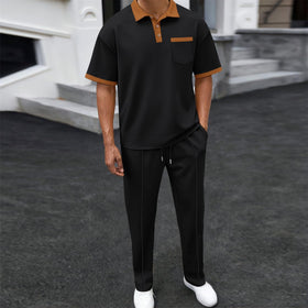 KZMFROY contrast collar polo highlights cuffs detail for modern everyday wear