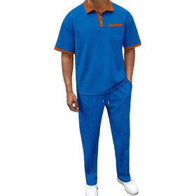 KZMFROY mens 2-piece set with waffle texture for versatile daily wear.