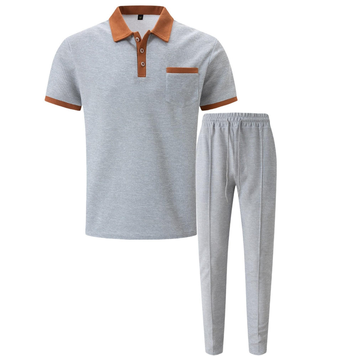 KZMFROY men's 2pc set full outfit on model illustrating versatile casual look.