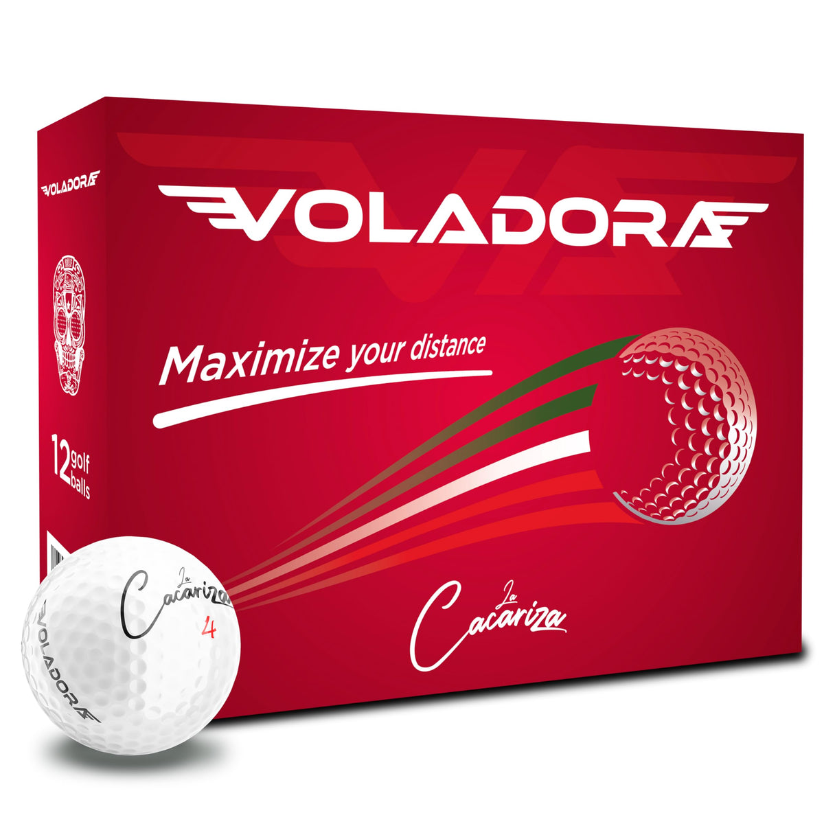 LA CACARIZA Voladora golf balls front view showing distance-focused design for longer shots