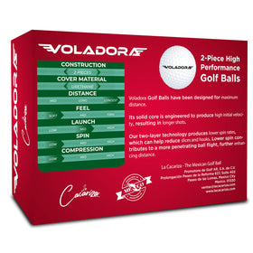 LA CACARIZA Voladora golf balls side view highlighting spin-reduction feature for straighter flight