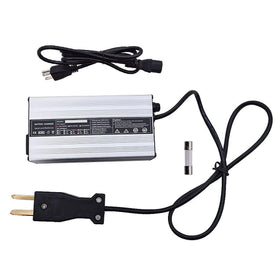 Labwork 36V 5A charger with crows foot plug for EZGO and Yamaha carts, reliable on the go.