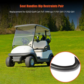 Labwork EZGO TXT hip restraints front view, matching original fit.