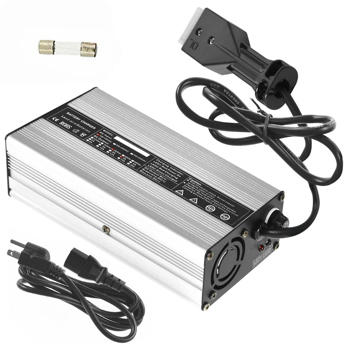 Labwork golf cart charger 36V 5A with SB50 plug for EZGO TXT compatibility.