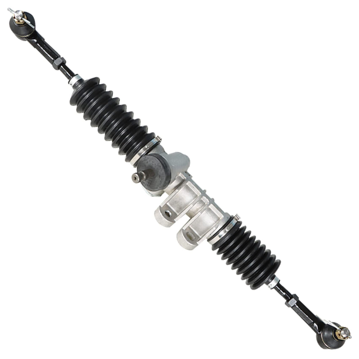 Labwork steering box assembly with two tie rod ends ready for EZGO RXV install