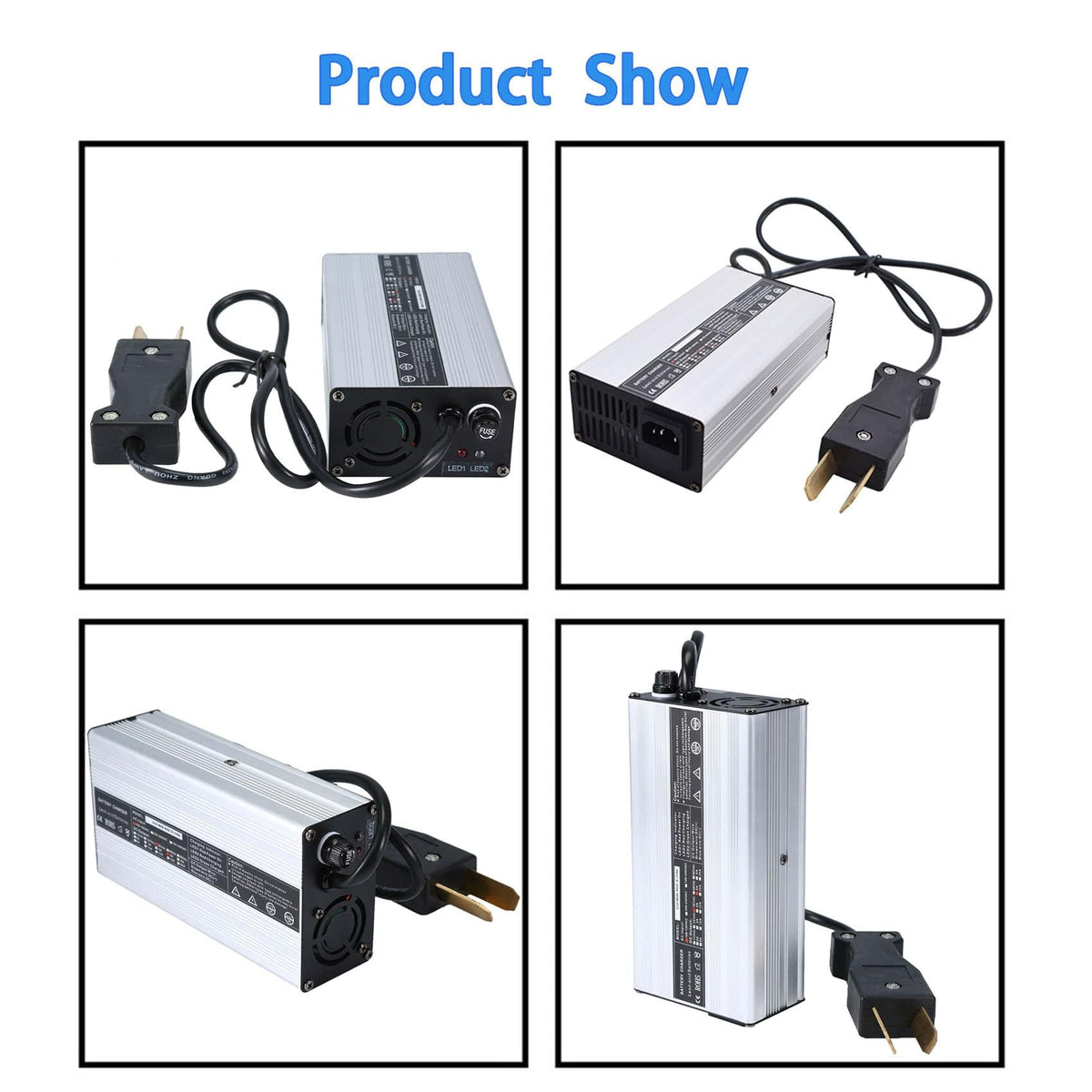 Labwork 36V charger with US plug input for easy household use.