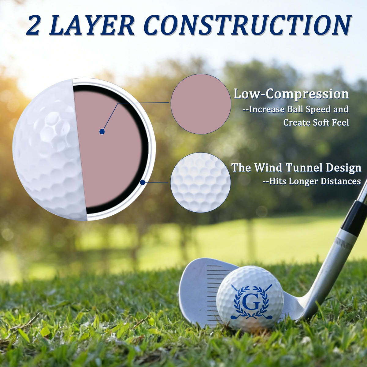 LACGO elegant gift packaging for six monogrammed golf balls, ideal gifting