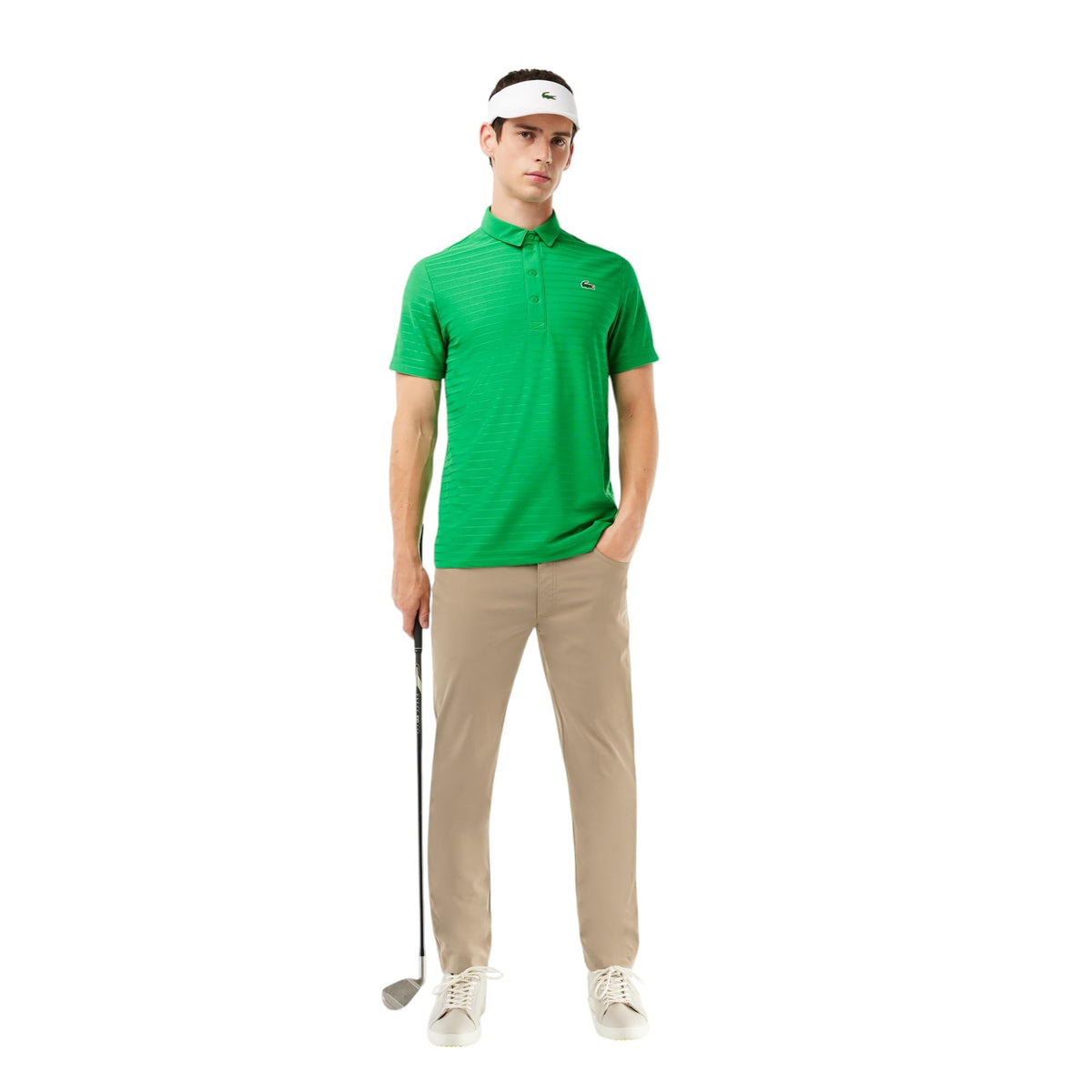 Lacoste Ultra Dry pants Lion Green back view with clean lines