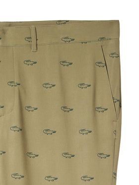 Lacoste ultra dry stretch twill close-up highlights flexibility and moisture control.