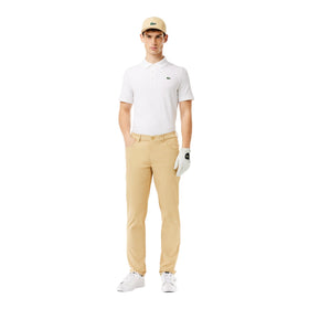 Lacoste Sport Ultra Dry fabric close-up shows stretch twill.