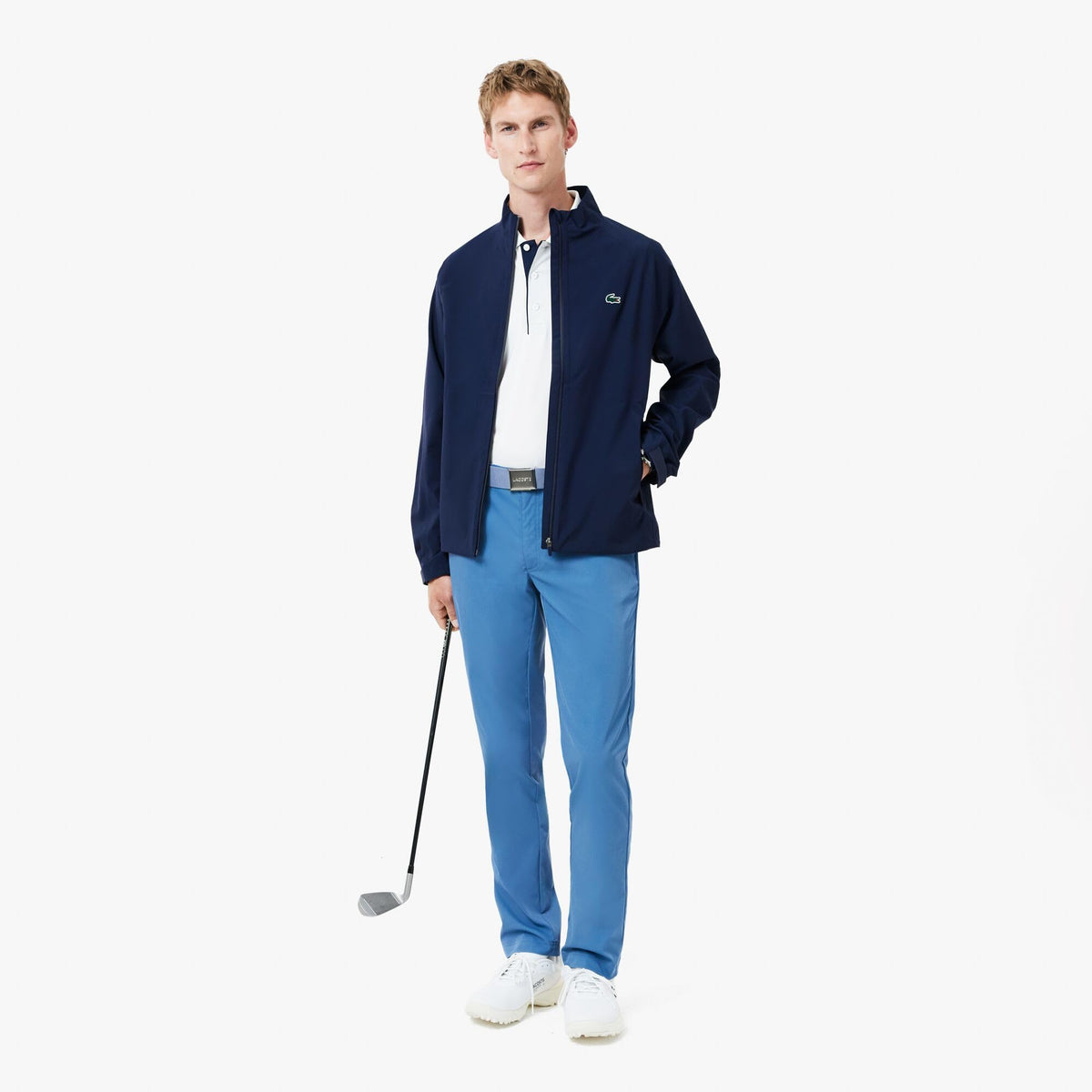 Lacoste Sport Ultra Dry slim-fit golf pants back view emphasizes clean lines and silhouette