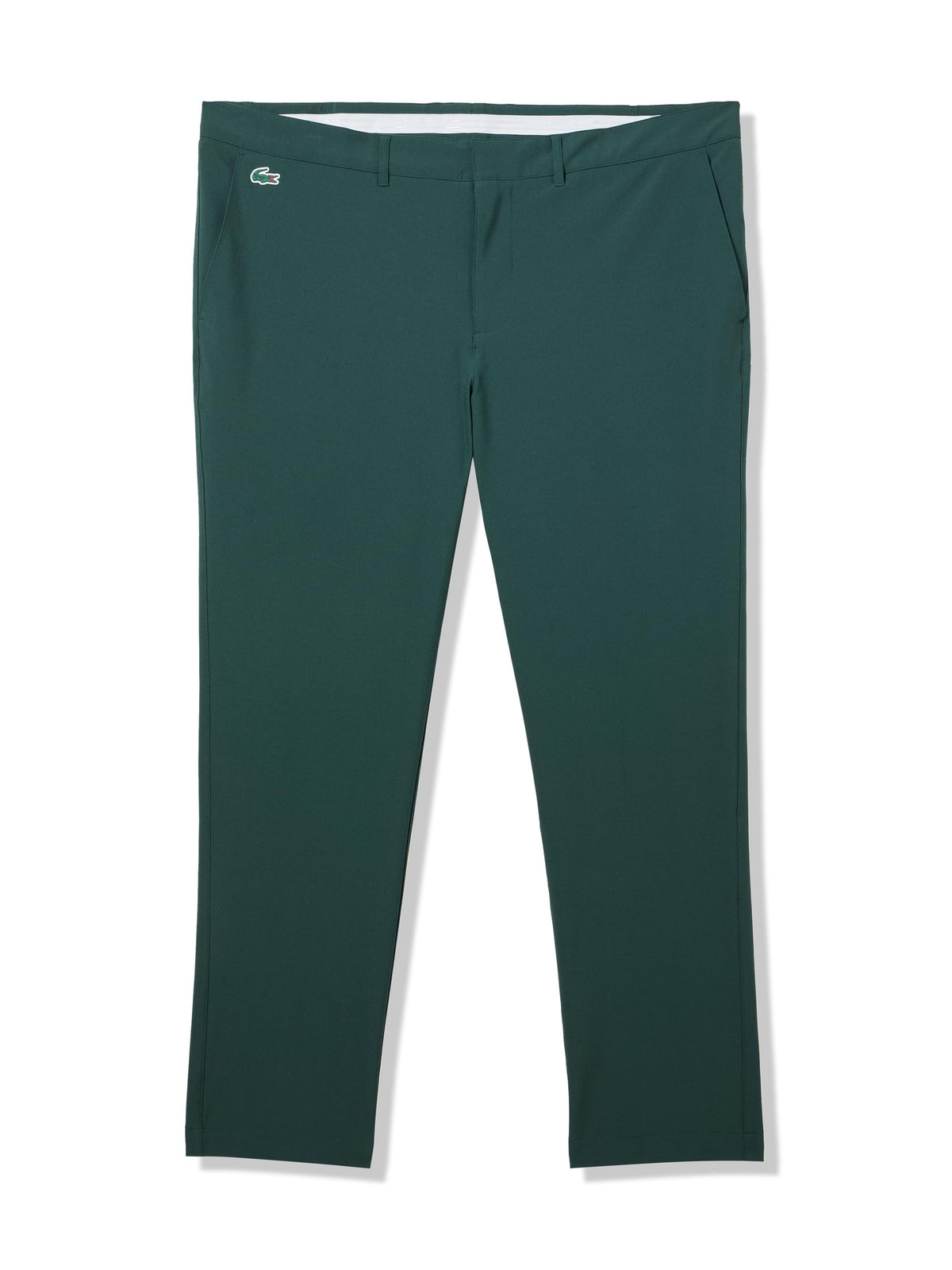 Lacoste Sport Ultra Dry slim-fit pants front view showing athletic silhouette in Sinople.