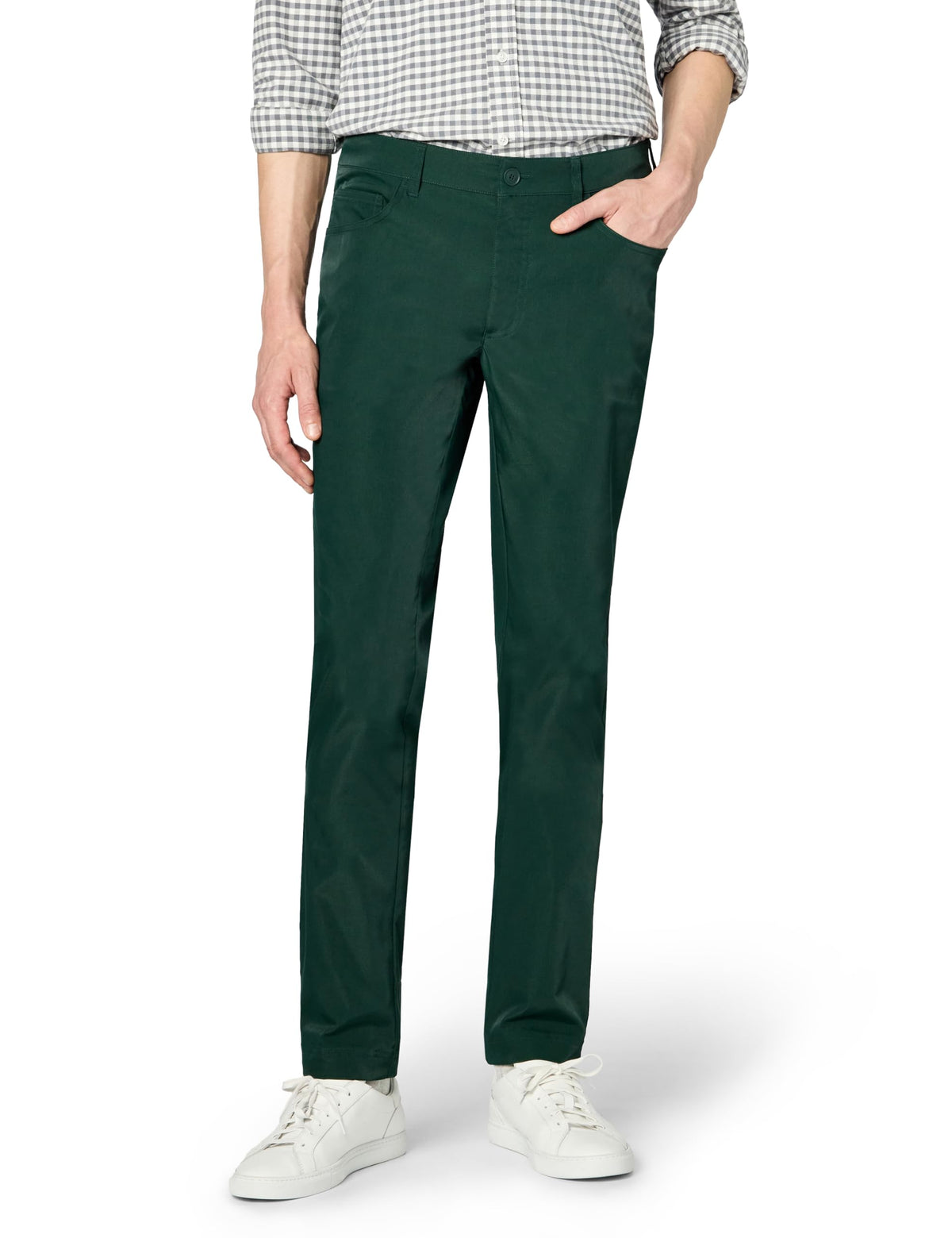 Lacoste Sport Ultra Dry Slim-Fit Pants front view highlight flexible stretch twill for all-day comfort.