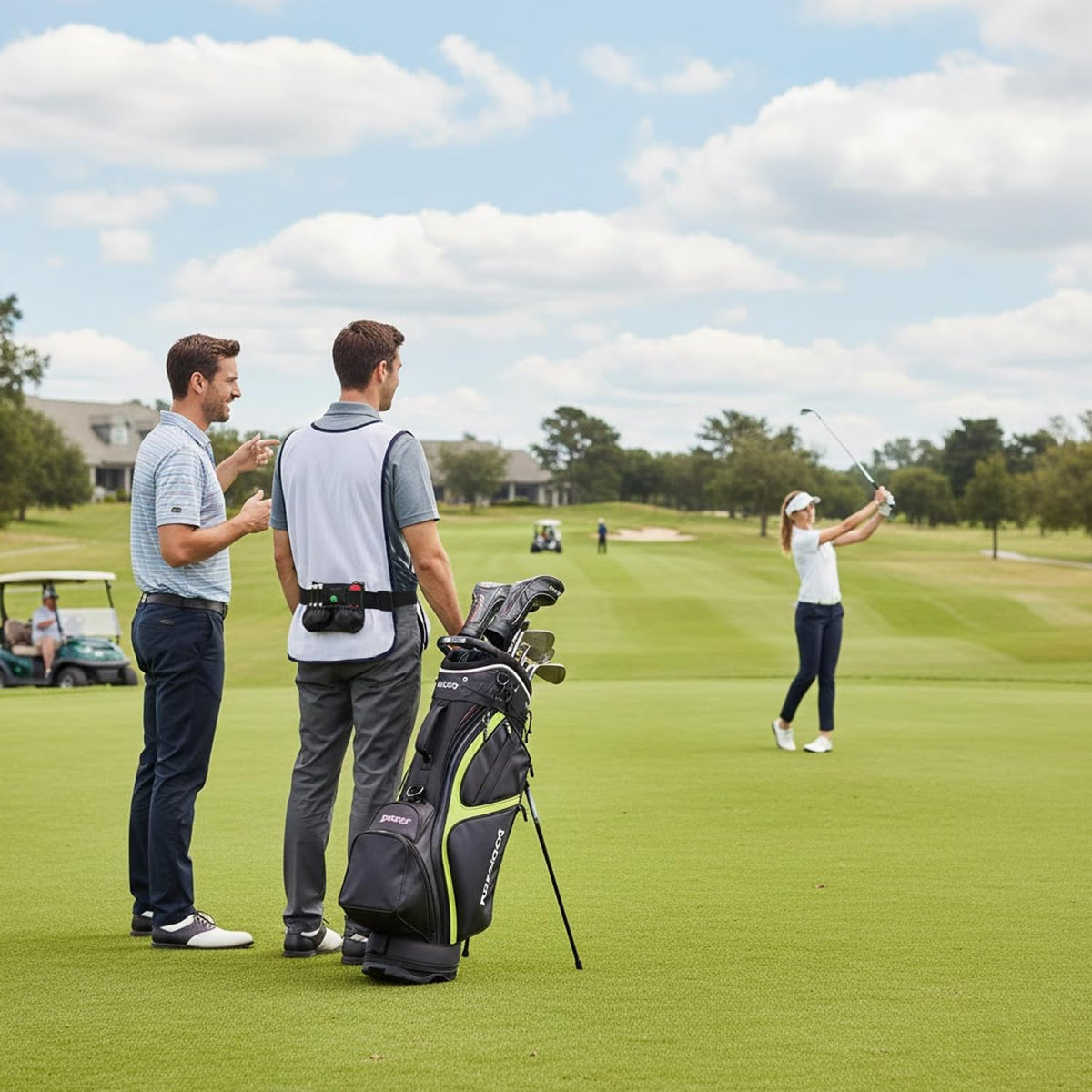 Stylish minimalist design of Lady Caddy golf pouch