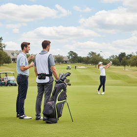 Stylish minimalist design of Lady Caddy golf pouch