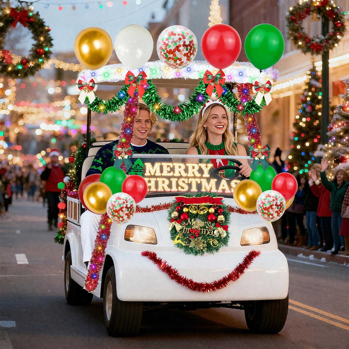 LAIAMER golf cart bows add colorful accents for a cheerful parade