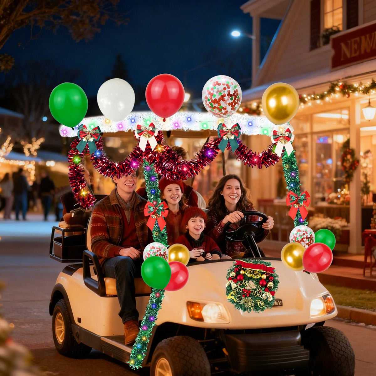 LAIAMER green tinsel rolls add festive greens to the cart setup