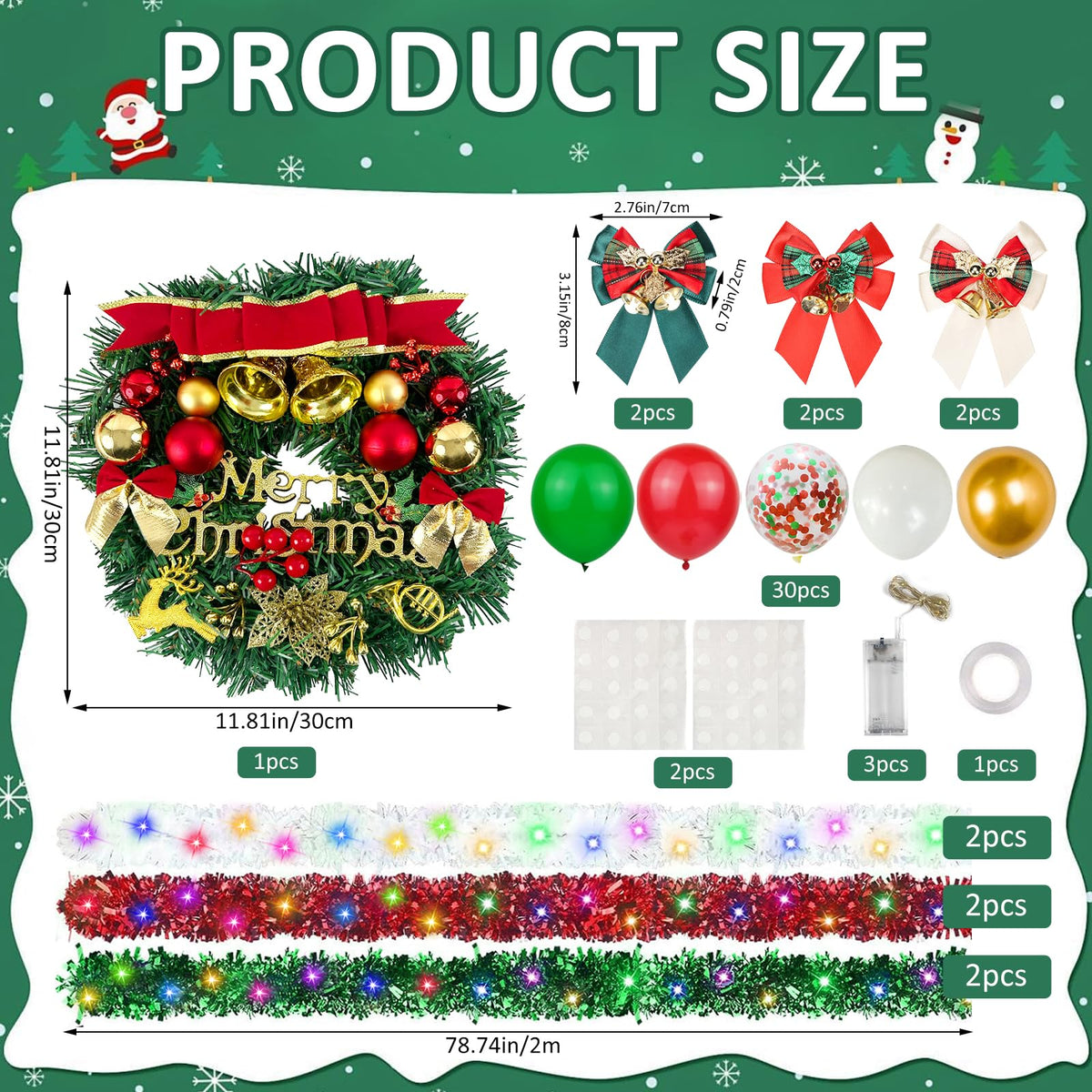 LAIAMER red tinsel rolls wrap poles for vibrant sparkle on a cart
