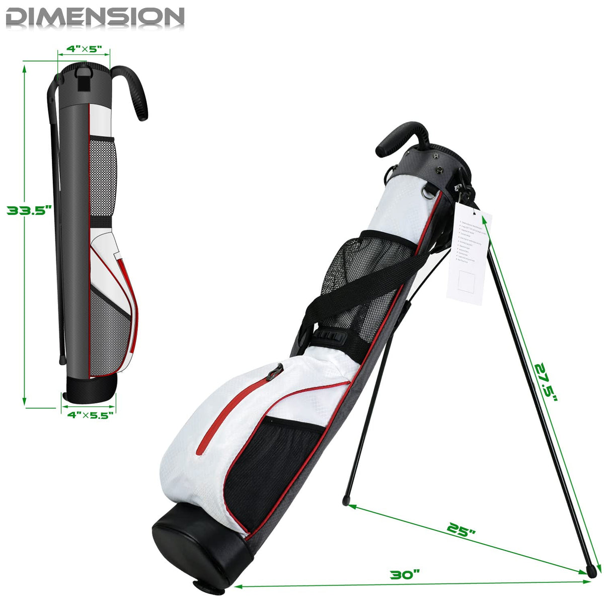 LAISUNTIM golf bag white removable shoulder strap for comfortable carry