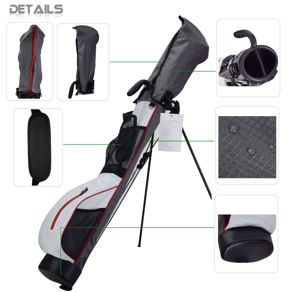LAISUNTIM waterproof fabric golf bag white protects clubs in rain
