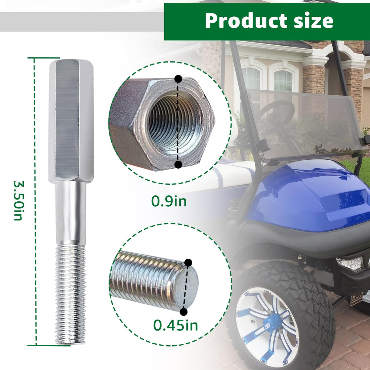 Lakapre Golf Cart Shock Extension Rear View — straightforward replacement.