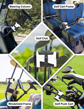 Lamborsafe slim magnetic holder on cart for easy rangefinder access.