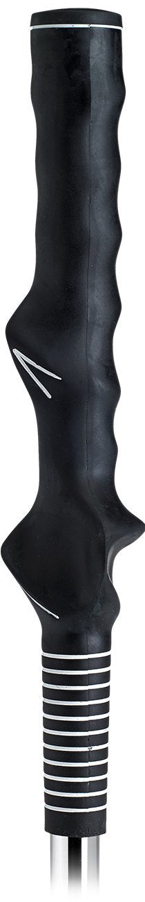 Lamkin right-handed training grip in black helps improve hand position for a smoother swing.