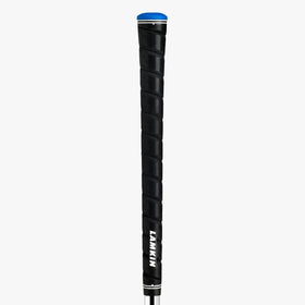 Lamkin Sonar+ wrap grip front view with blue accents for stable all-weather handling.