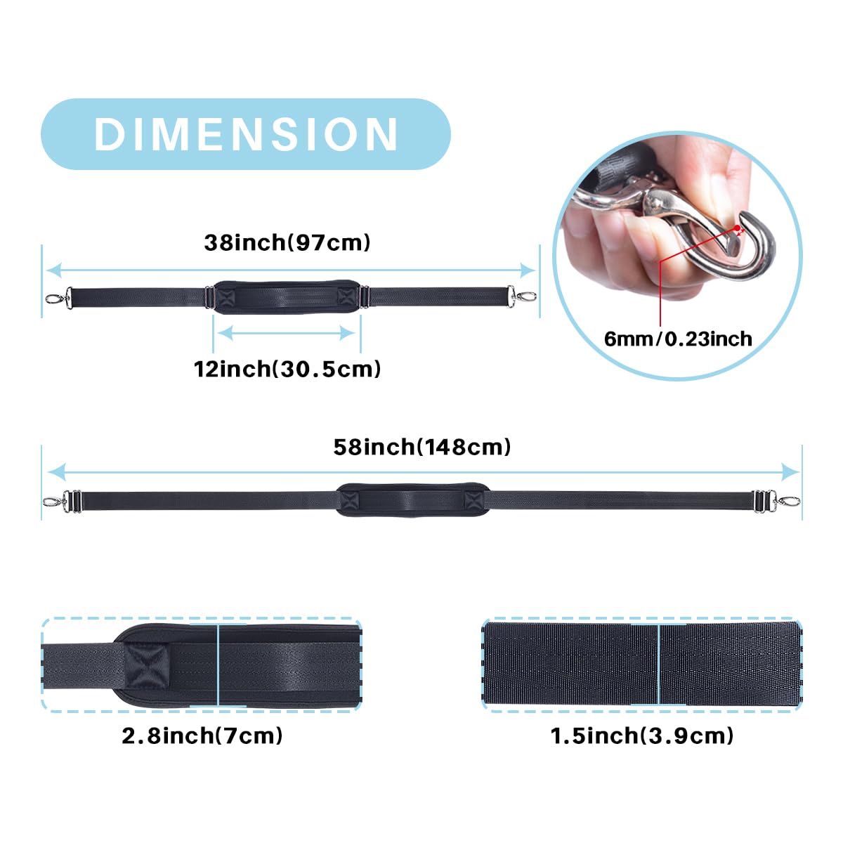 LANDFOBO durable-nylon shoulder strap resists wear for daily travel