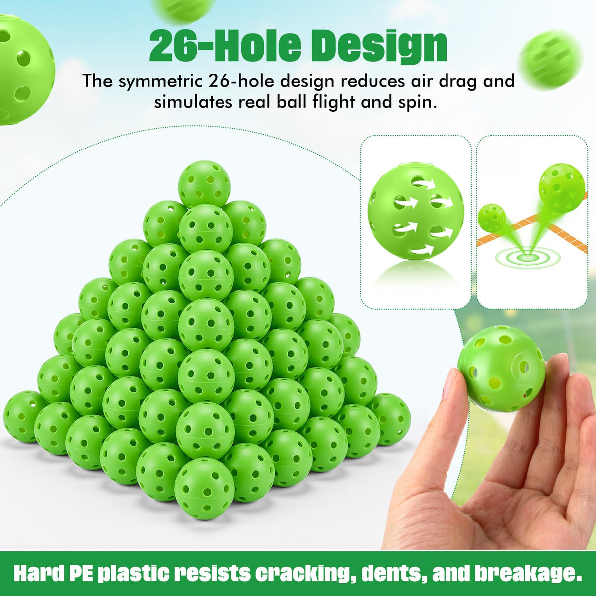 LaRandom 42mm golf balls with true-flight design for consistent practice.