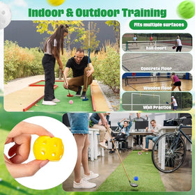 LaRandom multicolor practice balls help quick retrieval during drills.