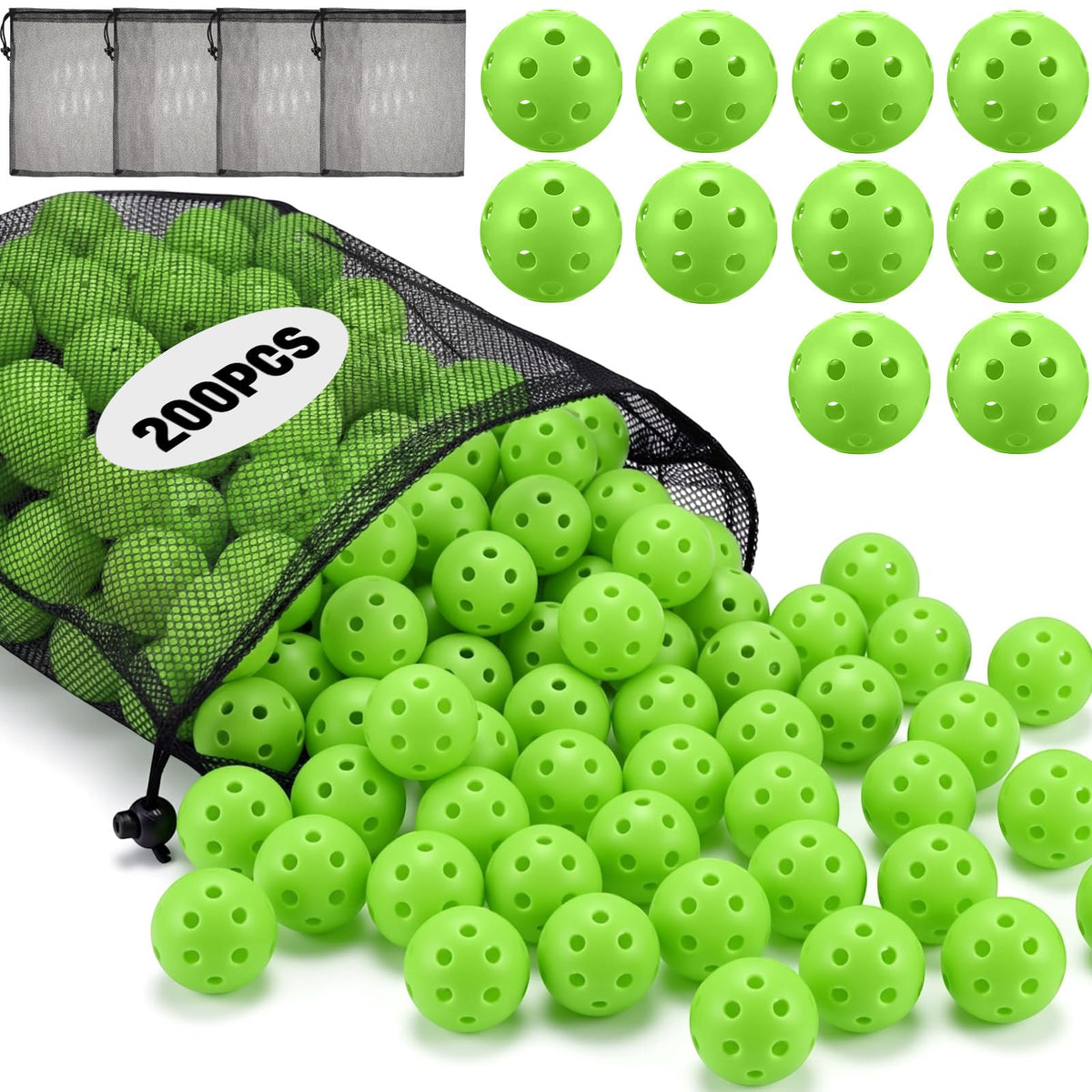 LaRandom practice golf balls 200-count for bulk training sessions and practice in yards or ranges.