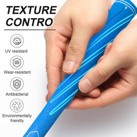 Lashonda golf grips blue option helps maintain grip during swings.
