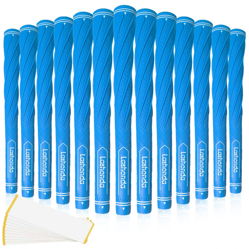 Lashonda golf grips gray 13-pack offers reliable all-weather control.