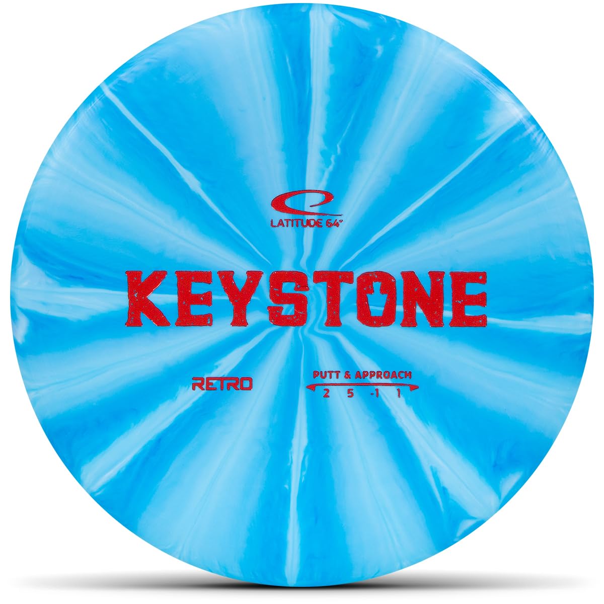 Latitude 64 Keystone putter close-up highlighting straight flight and high glide.