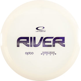Latitude 64 River OptoPlastic disc in white with high glide for long, straight throws.