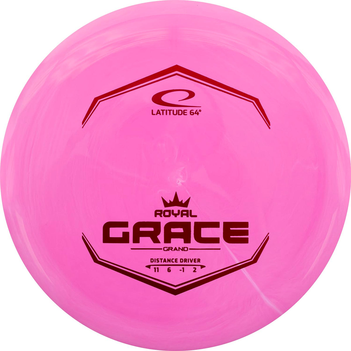 Latitude 64 Royal Grand Grace distance driver in pink with smooth glide for long-range accuracy