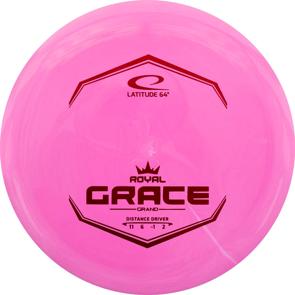 Latitude 64 Royal Grand Grace distance driver in pink with smooth glide for long-range accuracy