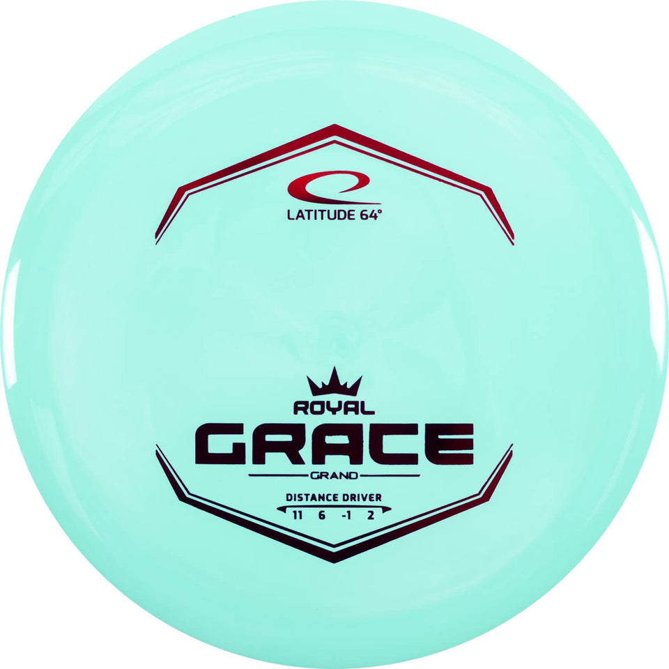 Latitude 64 Royal Grand Grace distance driver in turquoise, offering smooth glide and dependable control for long throws.