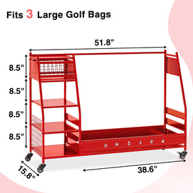 Lauren Harold 3 Golf Bag Organizer ideal for garage or basement storage.