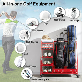 Lauren Harold golf bag organizer—ball basket keeps golf accessories organized
